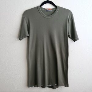Men’s Vintage Bulldog Cotton Olive Short Sleeve Crewneck Tee
